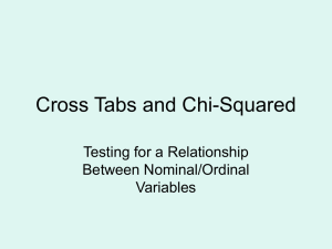 Cross Tabs and Chi-Squared Testing for a Relationship Between Nominal/Ordinal Variables