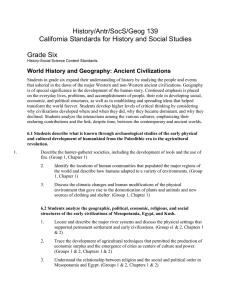 History/Antr/SocS/Geog 139 California Standards for History and Social Studies  Grade Six