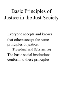 Basic Principles of Justice in the Just Society
