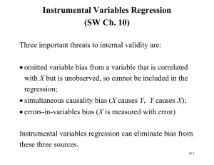 Instrumental Variables Regression (SW Ch. 10)