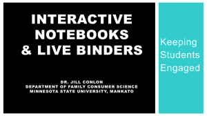 INTERACTIVE NOTEBOOKS &amp; LIVE BINDERS Keeping