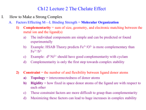 Ch12 Lecture 2 The Chelate Effect I.