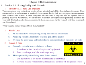Chapter 6: Risk Assessment A. Section 6.1.1 Living Safely with Hazards