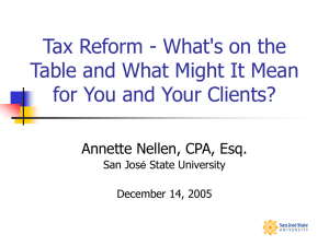 Tax Reform - What's on the for You and Your Clients?