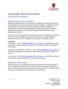 Accessible Word Documents Why make documents accessible?