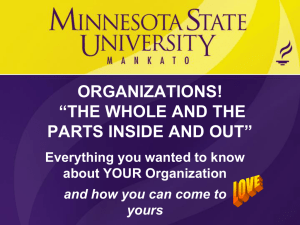 ORGANIZATIONS! “THE WHOLE AND THE PARTS INSIDE AND OUT”