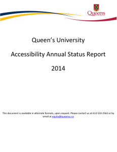 Queen’s University Accessibility Annual Status Report 2014