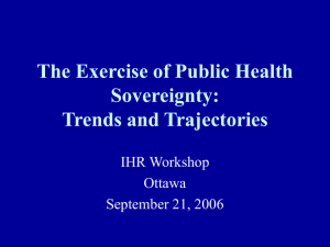 The Exercise of Public Health Sovereignty: Trends and Trajectories IHR Workshop