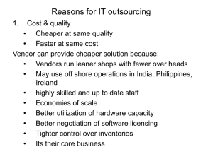 Reasons for IT outsourcing