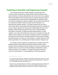 Publishing in Scientific and Engineering Contexts