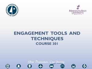 ENGAGEMENT  TOOLS  AND TECHNIQUES COURSE 301 1
