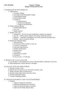 CBA 390 (H/R)  Chapter 5 Outline Design of Goods and Services