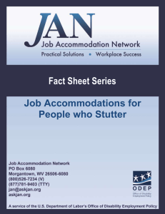 Job Accommodations for People who Stutter  Fact Sheet Series