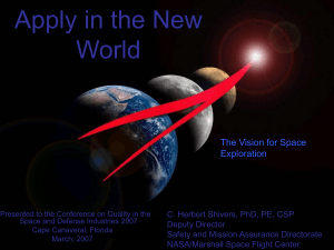 Old Lessons Apply in the New World The Vision for Space