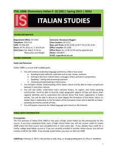 ITAL 100B: Elementary Italian II  (5) [GE] | Spring...