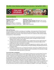 ITAL 305A: Italian Medieval and Renaissance Literature | Spring 2015 |...