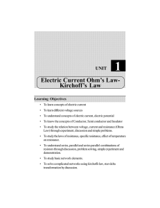 Electric Current Ohm`s Law