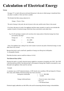 Calculation of Electrical Energy
