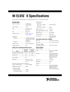 NI ELVIS II Specifications.