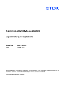 Aluminum electrolytic capacitors - Capacitors for pulse applications
