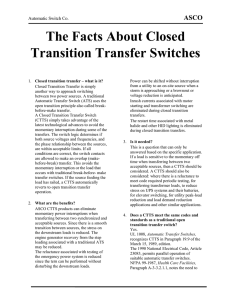 ASCO The Facts About Closed Transition Transfer Switches