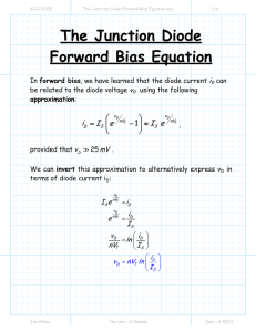 The Junction Diode Forward Bias Equation