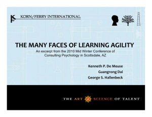 THE MANY FACES OF LEARNING AGILITY