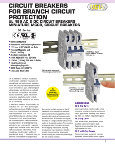 Circuit Breakers for Branch Circuit Protection