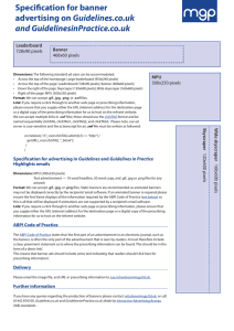 Online advertising specification sheet