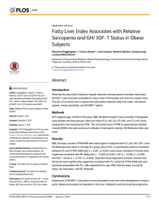 Fatty Liver Index Associates with Relative Sarcopenia and GH/ IGF