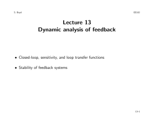 Lecture 13 Dynamic analysis of feedback