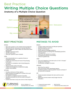 Best Practice: Writing Multiple Choice Questions