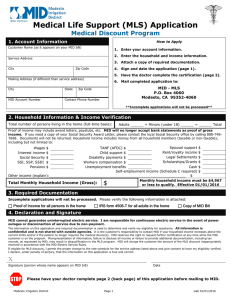 Medical Life Support (MLS) Application