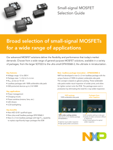 Broad selection of small-signal MOSFETs for a wide range of