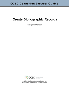 Create Bibliographic Records