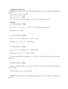 Assignment1 Solutions Problem 1:Classify each of the following