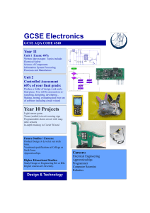 GCSE Electronics Year 10 Projects