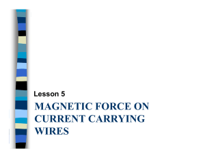 MAGNETIC FORCE ON CURRENT CARRYING WIRES