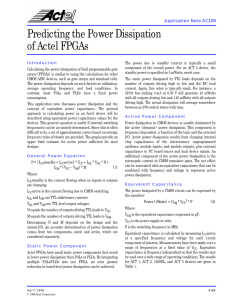 Predicting the Power Dissipation of Actel FPGAs