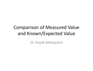 Comparison of Measured Value and Known/Expected Value