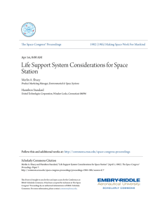 Life Support System Considerations for Space Station