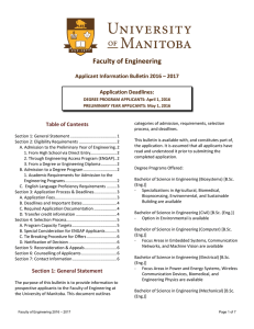 Faculty of Engineering - University of Manitoba