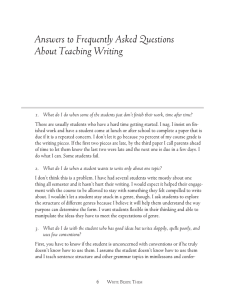 Answers to Frequently Asked Questions About Teaching Writing
