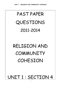 Past Papers - Religion and community cohesion