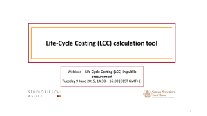 Life Cycle Cost (LCC) calculation tool