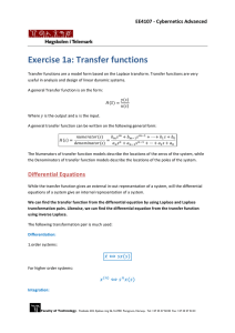 Exercise 1a: Transfer functions