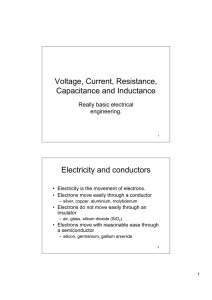 Voltage, Current, Resistance, Capacitance and Inductance