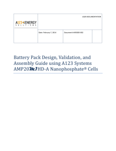 Battery Pack Design, Validation, and Assembly Guide using A123
