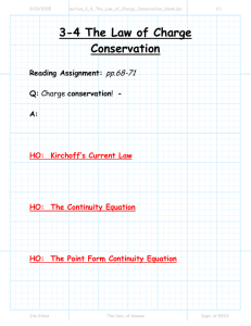 3-4 The Law of Charge Conservation