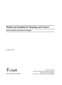 Matlab and Simulink for Modeling and Control